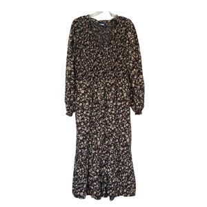 Old Navy Black and White Floral Midi Dress